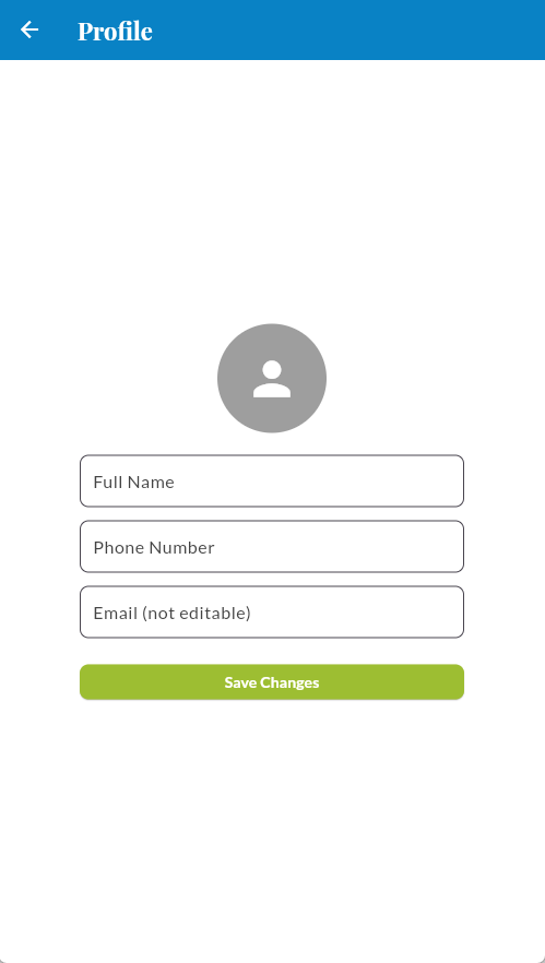 Profile Update Screen